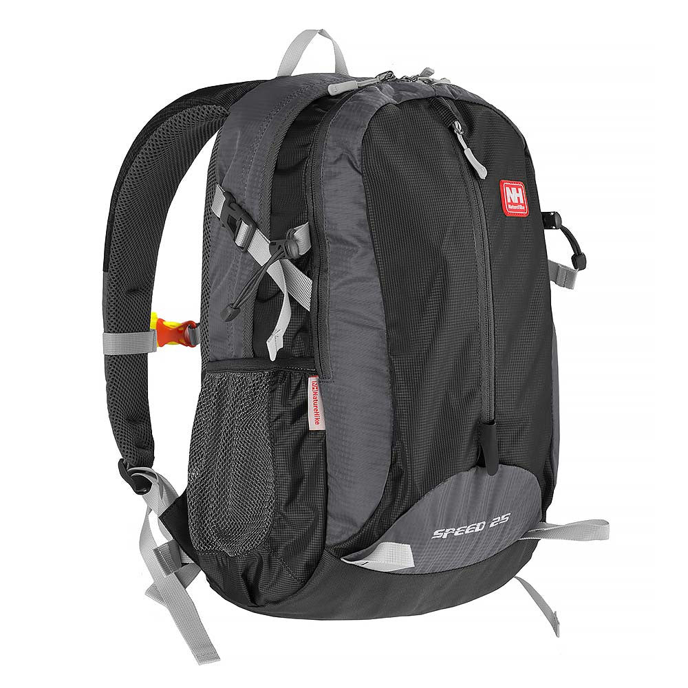 NatureHike 25L Lightweight Day Pack front view in black and grey